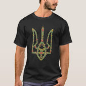 Ukraine Tryzub Ukrainische Blume modischer Triden T-Shirt (Vorderseite)