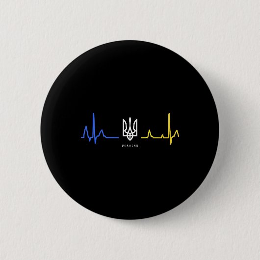 Ukraine Tryzub Ukrainische Flagge Dreizack Zelensk Button (Vorderseite)