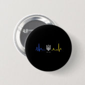 Ukraine Tryzub Ukrainische Flagge Dreizack Zelensk Button (Vorne & Hinten)