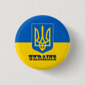 Ukraine, Tryzub, ukrainische Flagge/Wappen-Coat Button (Vorderseite)