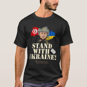 Ukraine Tunesien Flaggen Zelensky Unterstütze die  T-Shirt