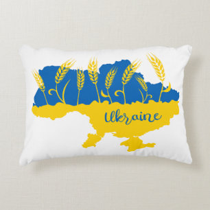 Ukraine typography and wheat ear on Ukrainian flag Dekokissen