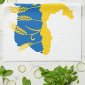Ukraine typography and wheat ear on Ukrainian flag Geschirrtuch (Gefaltet)