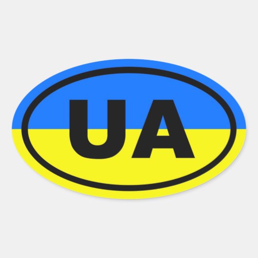 Ukraine UA Europa Ovaler Aufkleber (Vorderseite)