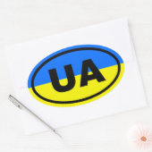 Ukraine UA Europa Ovaler Aufkleber (Umschlag)