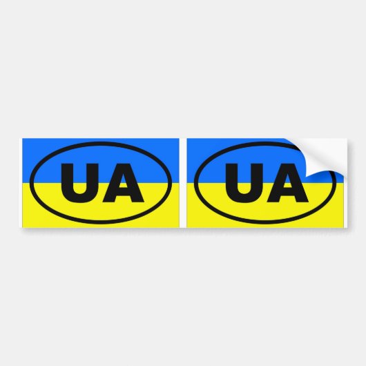 Ukraine UA Europaeisches Oval Autoaufkleber (Vorne)