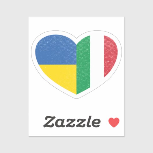 Ukraine Ukraine Italien Liebe Italienisches Herz Aufkleber (Blatt)