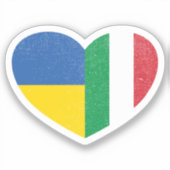 Ukraine Ukraine Italien Liebe Italienisches Herz Aufkleber (Vorderseite)