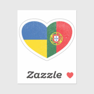 Ukraine Ukraine Portugal Portugiesisches Herz Lieb Aufkleber