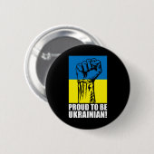 Ukraine Ukrainer Ukrainisch Kiew Trysub Flagge 14 Button (Vorne & Hinten)