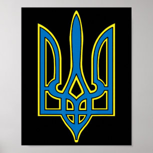 Ukraine Ukrainer Ukrainisch Kiew Trysub Flagge 1 Poster