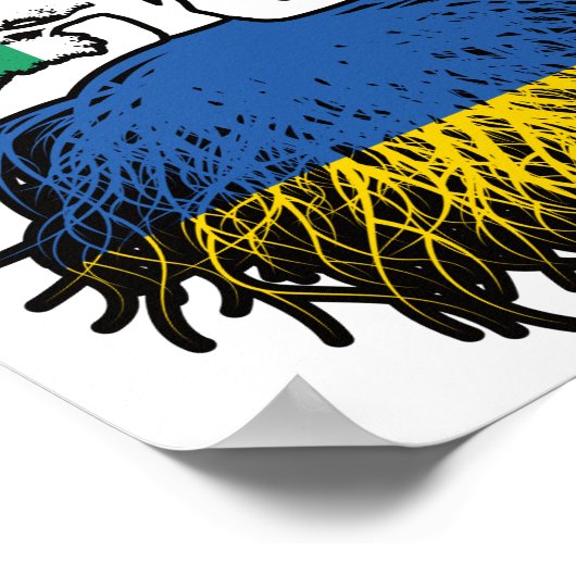 Ukraine Ukrainisch Irland Tree Roots Flag Poster (Ecke)
