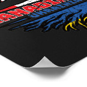 Ukraine Ukrainisch Kanadisches Treuhandflagge Poster (Ecke)