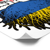 Ukraine Ukrainisch Kanadisches Treuhandflagge Poster (Ecke)