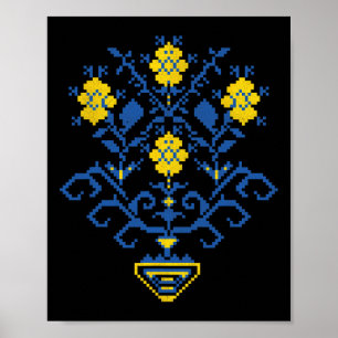 Ukraine Ukrainisch Kiew Trysub Flagge 11 Poster