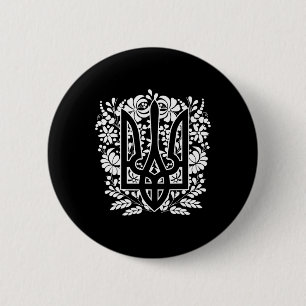 Ukraine Ukrainisch Kiew Trysub Flagge 13  Button