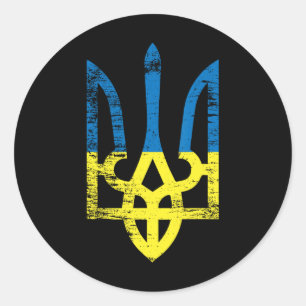 Ukraine Ukrainisch Kiew Trysub Flagge 15 Runder Aufkleber