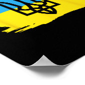 Ukraine Ukrainisch Kiew Trysub Flagge 17  Poster (Ecke)