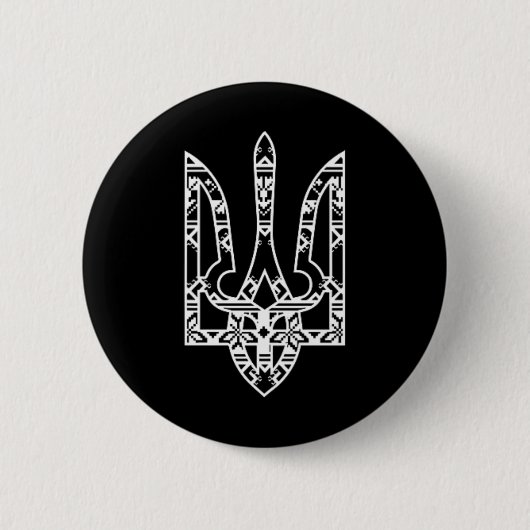 Ukraine Ukrainisch Kiew Trysub Flagge 19 Button (Vorderseite)