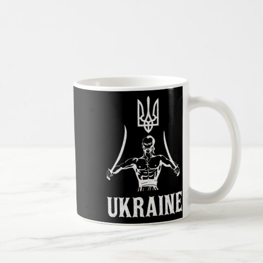 Ukraine Ukrainisch Kiew Trysub Flagge 8 Kaffeetasse (Rechts)