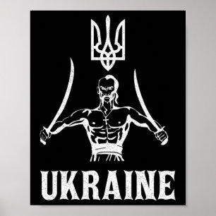 Ukraine Ukrainisch Kiew Trysub Flagge 8 Poster