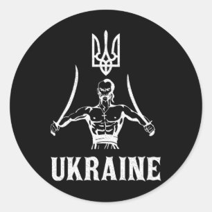 Ukraine Ukrainisch Kiew Trysub Flagge 8 Runder Aufkleber