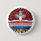 Ukraine Ukrainisch Schweizer Schweiz Baum Wurzel Button (Vorderseite)