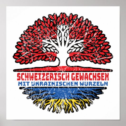 Ukraine Ukrainisch Schweizer Schweiz Baum Wurzel Poster (Vorne)