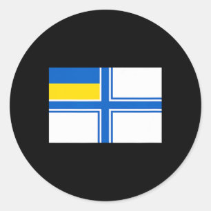 Ukraine Ukrainisch Ukraine-Flagge Nabel Marineflag Runder Aufkleber
