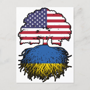 Ukraine Ukrainisch USA Vereinigte Staaten Postkarte