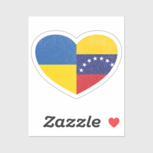 Ukraine Ukrainisch Venezuela Venezuelas Herz Liebe Aufkleber