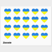 Ukraine - ukrainische Fahne Herzsticker Herz-Aufkleber (Blatt)