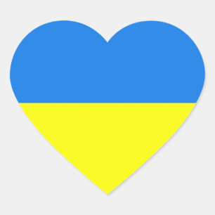 Ukraine - ukrainische Fahne Herzsticker Herz-Aufkleber
