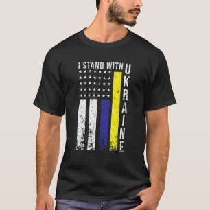 Ukraine ukrainische Flagge Amerikanische Flagge St T-Shirt