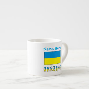 Ukraine Ukrainische Flagge Blau Personalisierung  Espressotasse