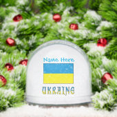 Ukraine Ukrainische Flagge Blue Personalisierung Schneekugeln (Weihnachten)