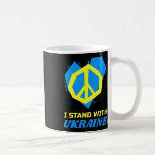 Ukraine Ukrainische Flagge Frieden Ich stehe mit d Kaffeetasse