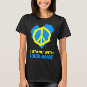 Ukraine Ukrainische Flagge Frieden Ich stehe mit d T-Shirt