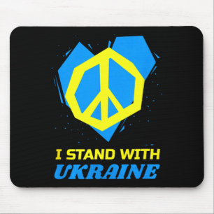 Ukraine Ukrainische Flagge Frieden Ich stehe mit U Mousepad