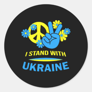 Ukraine Ukrainische Flagge Frieden in der Ukraine Runder Aufkleber