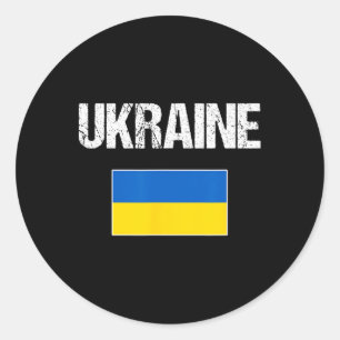 Ukraine Ukrainische Flagge Für Männer Frauen Jugen Runder Aufkleber