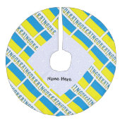 Ukraine ukrainische Flagge geteerte schwarze Perso Leinenimitat Weihnachtsbaumdecke (Vorderseite)