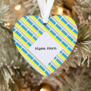 Ukraine ukrainische Flagge geteerte schwarze Perso Ornament