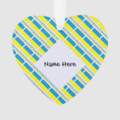 Ukraine ukrainische Flagge geteerte schwarze Perso Ornament (Vorderseite)