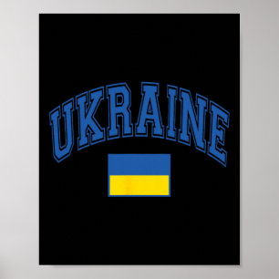 Ukraine Ukrainische Flagge Grafik Poster