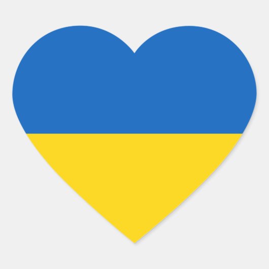 Ukraine - ukrainische Flagge Herz-Aufkleber (Vorderseite)