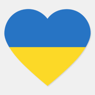 Ukraine - ukrainische Flagge Herz-Aufkleber