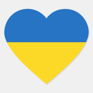 Ukraine/ukrainische Flagge Herz-Aufkleber
