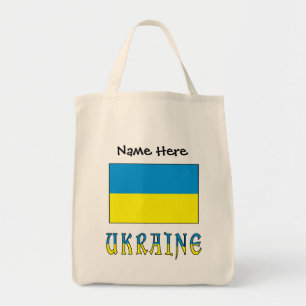 Ukraine Ukrainische Flagge Personalisiert Tragetasche