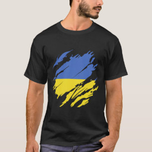 Ukraine Ukrainische Flagge Stolz Wurzeln Erbe T-Shirt